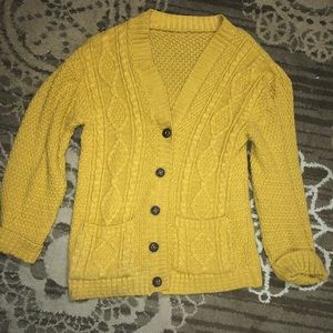 Yellow Button Up Cardigan